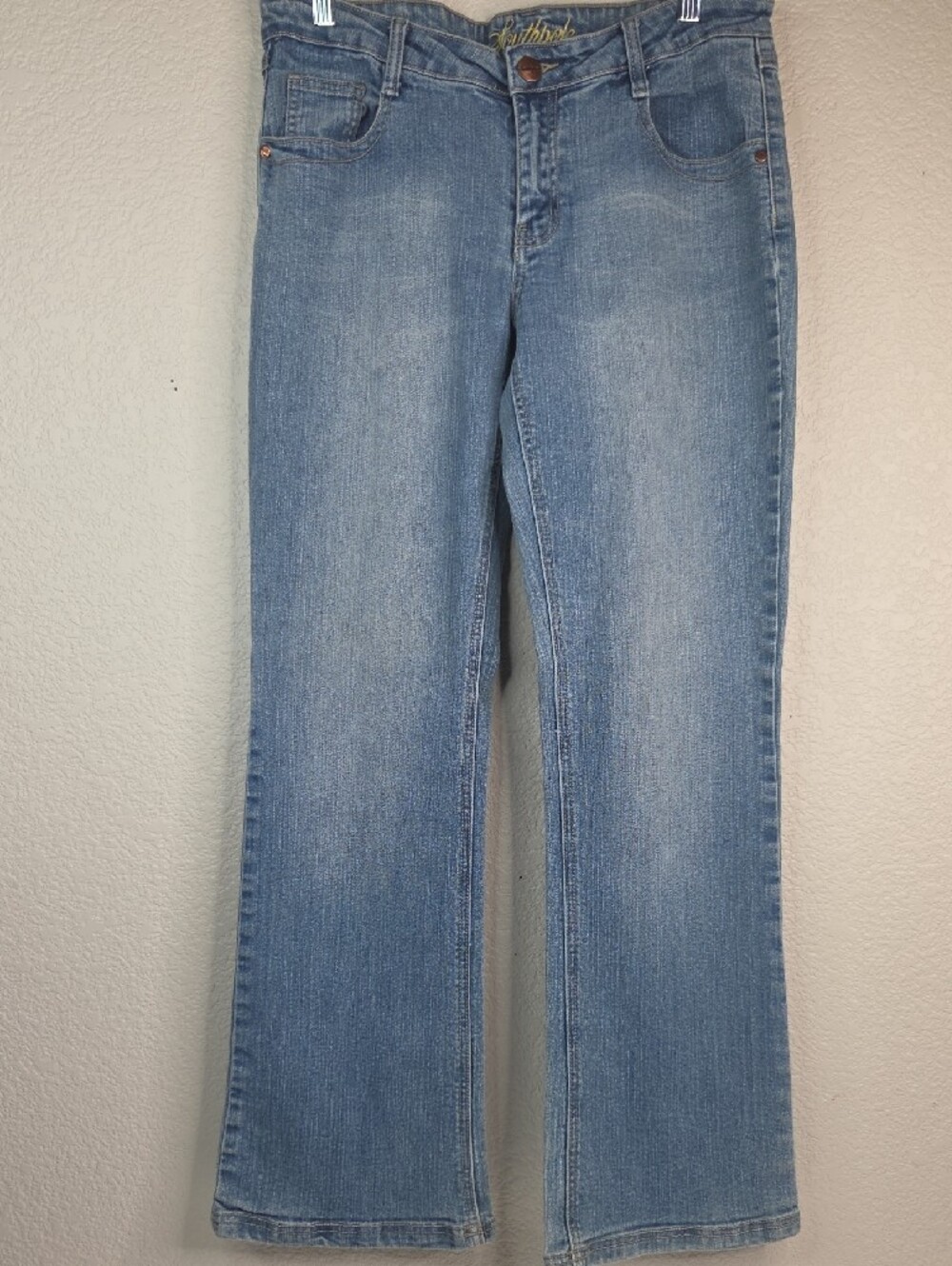 Southpole Women's Light Blue Denim Jeans with Beaded Pockets